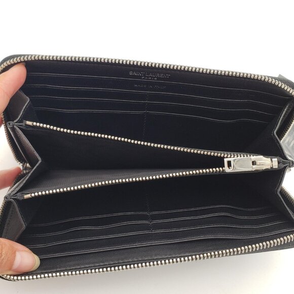 YSL Yves Saint Laurent Zippy Black Wallet lux340-102325 - Picture 12 of 13
